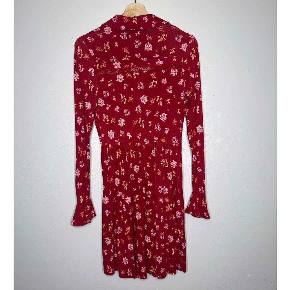 Free People Good Days Long Sleeve Mini Dress Pop Combo Floral Print Size Small - Picture 7 of 7